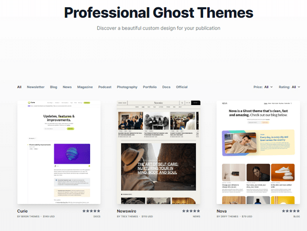 Ghost CMS란? WordPress vs Ghost 2개 CMS 비교 23 Ghost CMS Theme