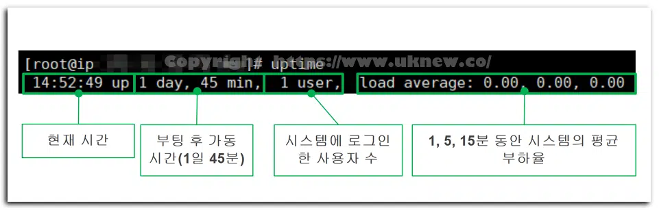 리눅스 트러블 슈팅(Trouble Shooting).INDEX 2 리눅스 uptime 명령어 설명