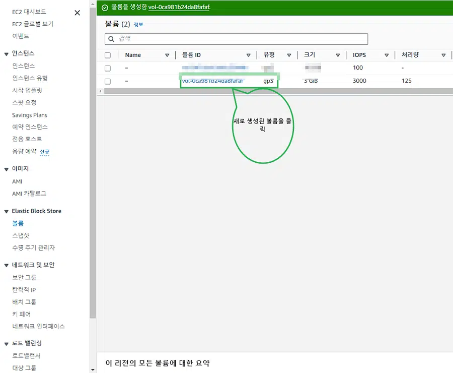 EBS 볼륨 추가-생성된 볼륨 확인