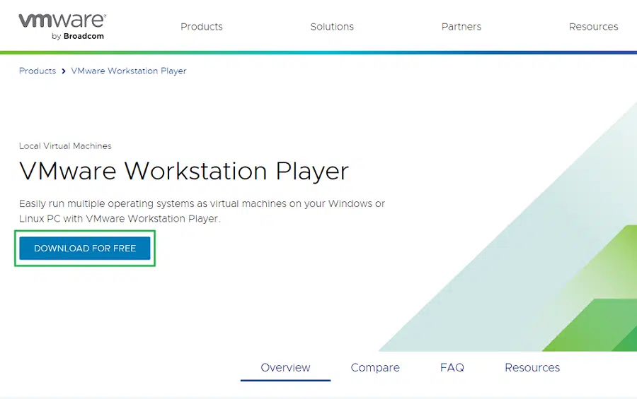 VMware 다운로드 페이지