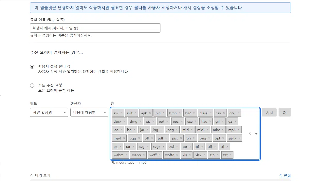 클라우드플레어 CDN 설정(Pro 플랜) 18 Cache Rules 확장자 캐시 설정(이미지, PDF 등의 파일)