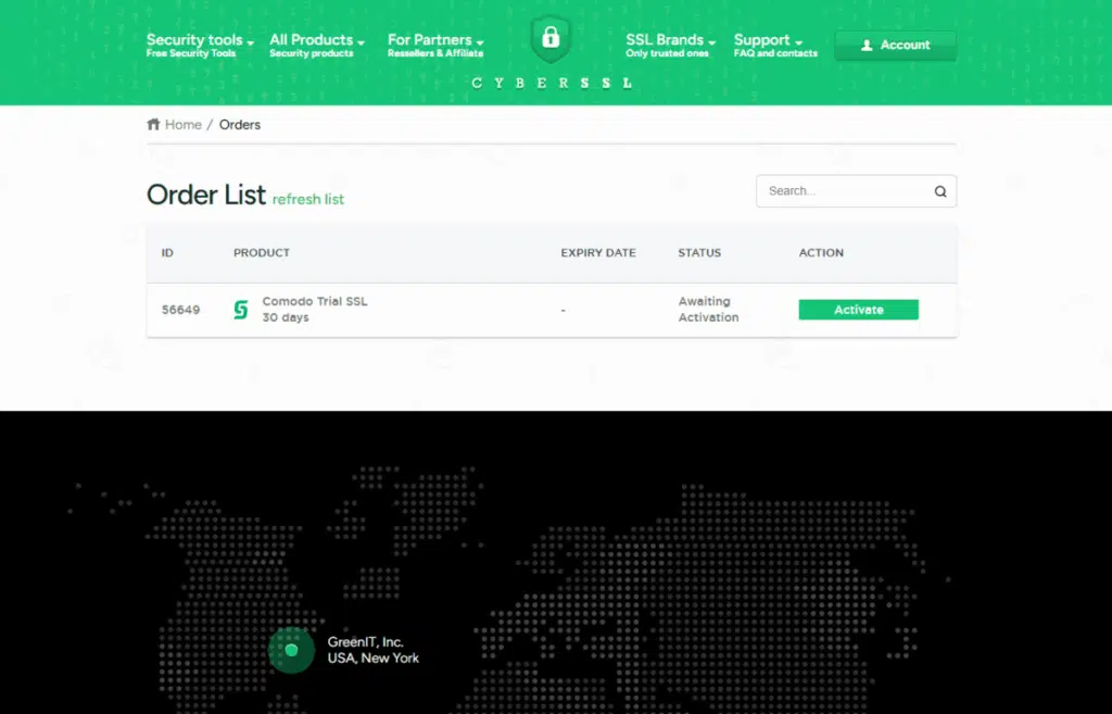 SSL 인증서 설치(Sectigo) 3 30일 Free SSL 설치_신청하기2_COMODO