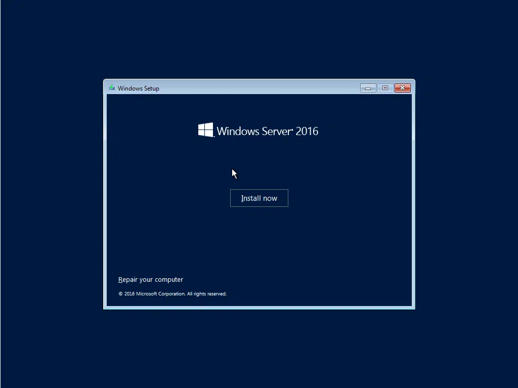 VirtualBox 윈도우 2016 서버 설치 | 한국 언어팩 변경 3 virtualbox 윈도우 2016 서버 설치 2_설치 진행하기