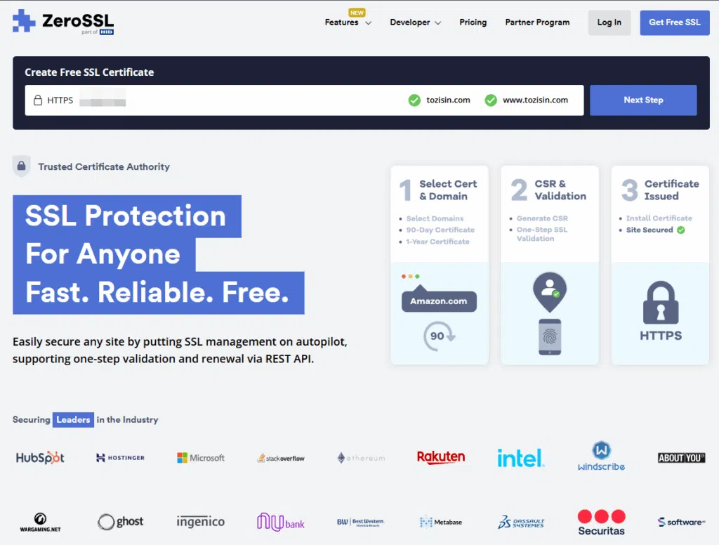 Nginx SSL 설치-Free 30일 신청 1