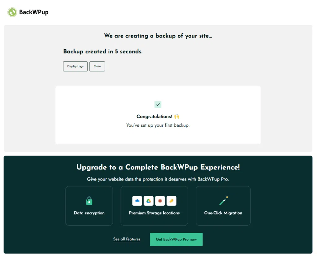 워드프레스 백업 플러그인-BackWPup 플러그인 설정 4 [영어]