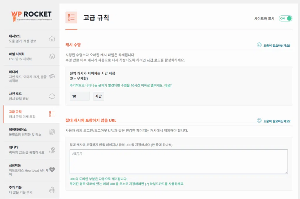 WP Rocket 설정 가이드: 직관적 UI, 워드프레스 캐시 플러그인 $59의 가치 41 WP Rocket 고급 규칙 1