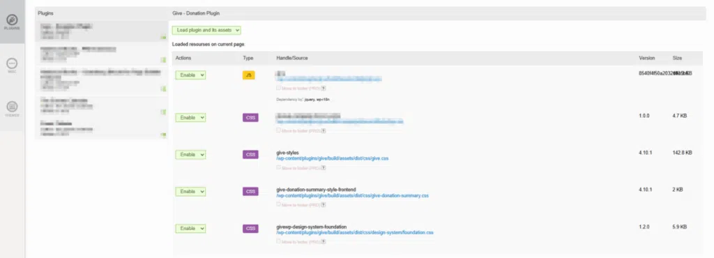 Clearfy 자산 관리자 항목 - 플러그인