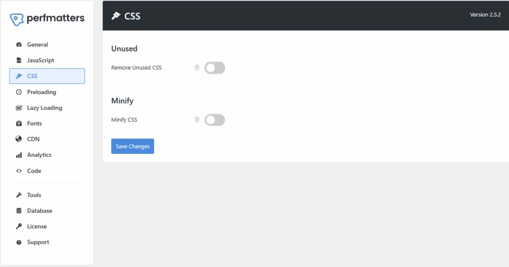 Perfmatters CSS Setting