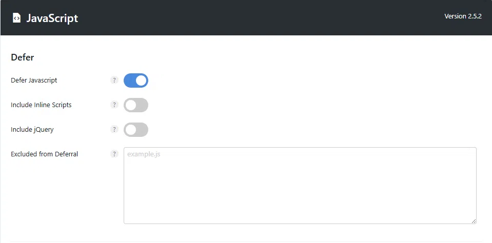 Perfmatters Defer - 자바스크립트 지연 로드