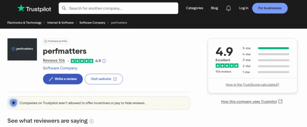 Perfmatters Reviews on TrustPilot